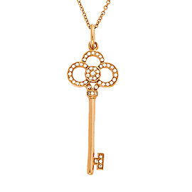 Tiffany & Co. 18K Rose Gold Crown Key Pendant Necklace