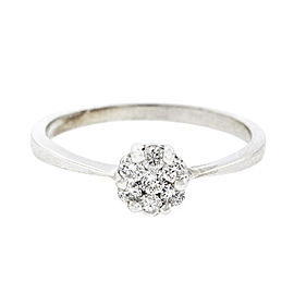 14K White Gold Diamond Cluster Engagement Ring