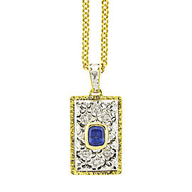 18K White and Yellow Gold Sapphire Necklace