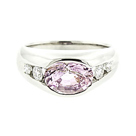 Platinum Pink Sapphire and Diamond Ring