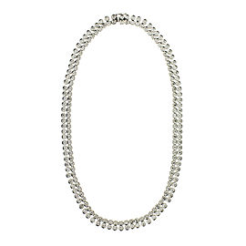 Platinum and Diamond Two Row Riveira Necklace