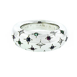 Chaumet 18K White Gold Diamond And Color Stone Ring