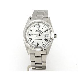 Mens Rolex Stainless Steel Date White Roman 15200