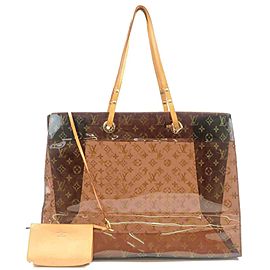 Louis Vuitton Clear Monogram Sac Cabas Cruise Ambre GM Tote Bag with Pouch 240753