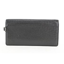 Louis Vuitton Black Taiga Leather Accordion Chain Wallet Long Flap 426lv61