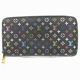Louis Vuitton Black Multicolor Noir Long Zippy Wallet Zip Around 860204