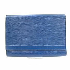 Louis Vuitton Blue Epi Leather Toledo Lena Fold Over Clutch 855841