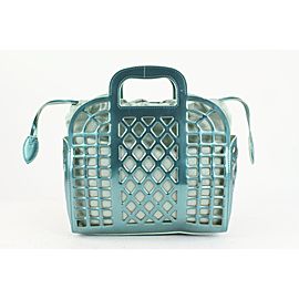 Louis Vuitton Limited Rare Turquoise Metallic Reef Patent Jelly Basket PM 1111lv32