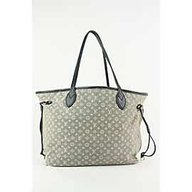 Louis Vuitton Grey x Navy Monogram Idylle Mini Lin Neverfull MM Tote Bag 15LV1104