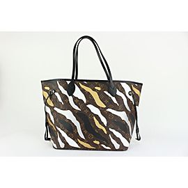Louis Vuitton League of Legends Camo Stripe Monogram Neverfull MM Tote 93lv88
