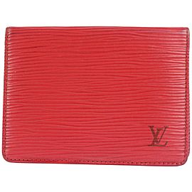 Louis Vuitton Red Epi Leather Card Case Wallet 829lvs47