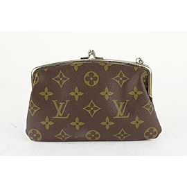 Louis Vuitton Ultra Rare Vintage Monogram Kisslock Chain Pouch French Purse 1110lv18