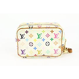 Louis Vuitton White Monogram Multicolor Wapity Trousse Cosmetic Pouch 1029lv35