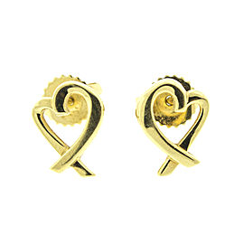 Tiffany & Co. Paloma Picasso 18k Yellow Gold Loving Heart Earrings
