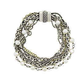 David Yurman Multi Chain Pearl Bracelet