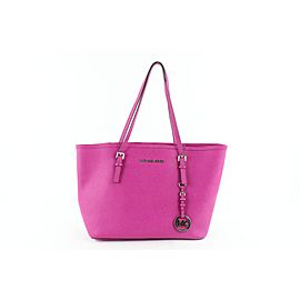Michael Kors Jet Set 22mkz0914 Fuchsia Saffiano Leather Tote