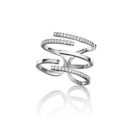 Piece Stick Diamond Pave Ring