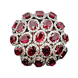 18K White Gold Ruby and Diamond Ring