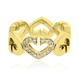 Cartier 18k Yellow Gold 0.06ctw Diamond Hearts and Symbols Ring