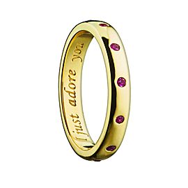 Monica Rich Kosann Yellow Gold Posey Ring Rubies .10carats