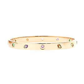Cartier Love Bracelet R/G Colored Stones Size 18