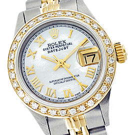 Rolex Datejust 69173 26mm Mother Of Pearl Diamond 18K Yellow Gold Stainless Steel Watch