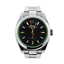 Rolex Milgauss 116400V Green Crystal Steel 40mm Watch