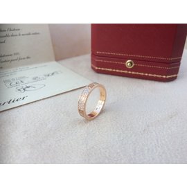Cartier Love Wedding Ring Pave Rose Gold Size 52