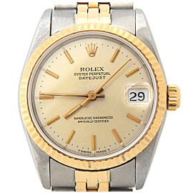 Mid Size Rolex Two-Tone Datejust Silver 68273