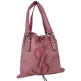 Saint Laurent Ysl Kahala Logo 872848 Pink Canvas Tote