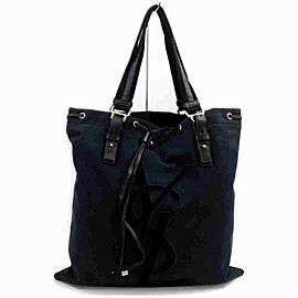 Saint Laurent Ysl Logo Kahala 872955 Black Canvas Tote
