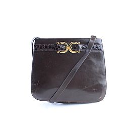 Salvatore Ferragamo Shoulder Gancini 26mr0701 Brown Leather Cross Body Bag