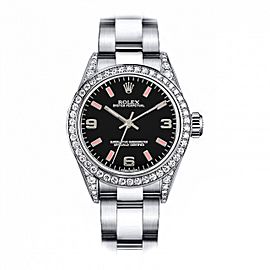 Rolex Oyster Perpetual 31mm Custom Diamond Bezel and Lugs 177200