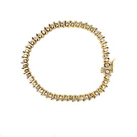 1.96ctw Classic S-Link Round Diamond Tennis Bracelet 10K Yellow Gold