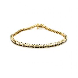1.74ctw Channel Set Round Diamond Tennis Bracelet 14K Yellow Gold
