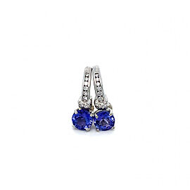 2.92 ctw Tanzanite and 0.14ctw Diamond Drop Stud Earrings 14K White Gold