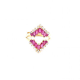 0.82ct Ruby and 0.18ct Round Brilliant Diamond 14K Yellow Gold Ring