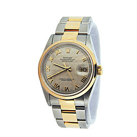 Mens Rolex Two-Tone 18K/SS Datejust Ivory Roman 16203
