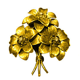 Tiffany Co. Yellow Gold Vintage Sapphires and Diamonds Brooch