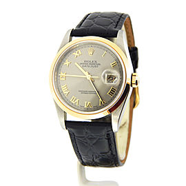 Mens Rolex Two-Tone Datejust Slate Gray Roman 16203