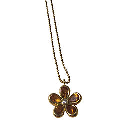 Tiffany & Co. 18K Yellow Gold Citrine and Diamond Floral Pendant Necklace