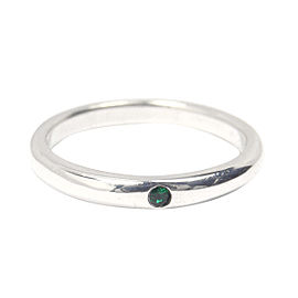 Tiffany & Co. Peretti 925 Sterling Silver & Emerald Band Ring Size 7