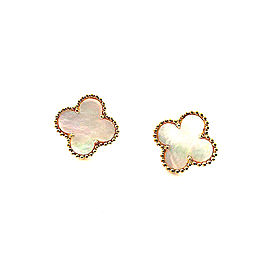 Van Cleef & Arpels 18K Yellow Gold with Mother of Pearl Earrings