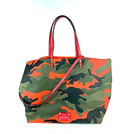 Valentino Bag Pink Reversible Shopper 2way 1val724 Camouflage Canvas Tote