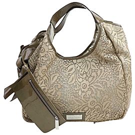Valentino Hobo Floral with Pouch 872657 Beige Leather Shoulder Bag