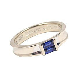 Tiffany & Co. 18K White Gold Blue Sapphire Stacking Ring