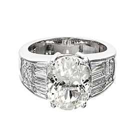 Platinum 5.89ct Sapphire & Diamond Ring Size 6.75