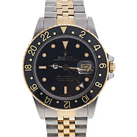 Rolex GMT-Master 16753 Stainless Steel and 18K Yellow Gold Black Dial 40mm Watch