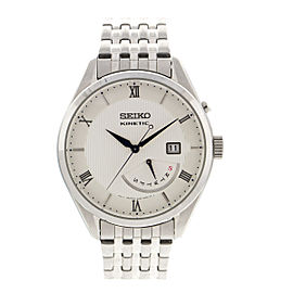 Seiko Mens Stainless Steel Kinetic Watch SRN055